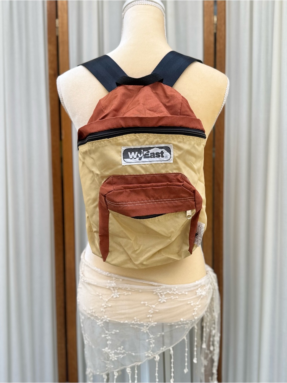 Two-Tone Rust & Tan Mini Backpack